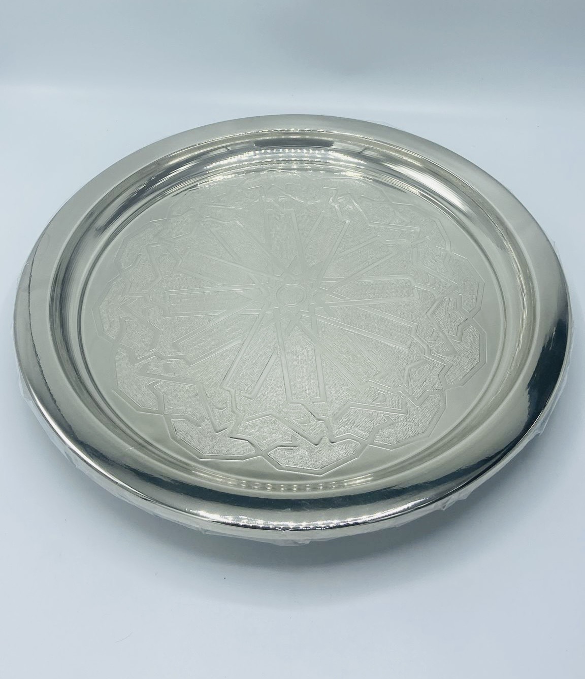 Serving Tray Khandak Silver  40cm